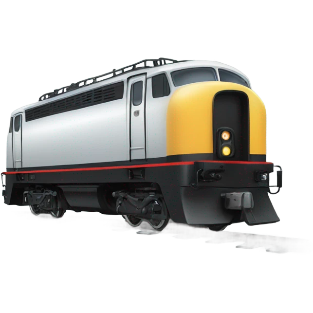 A electric locomotive was with black oval eyes  emoji