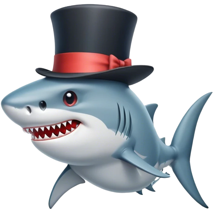 Shark with a top hat emoji