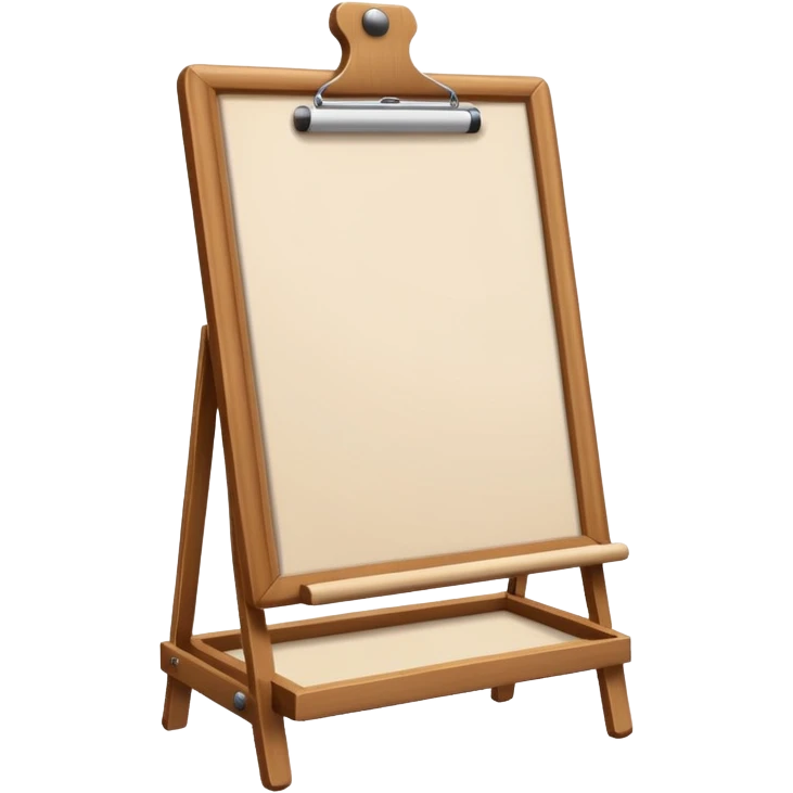 drawing board with classic wooden frame，in front side emoji