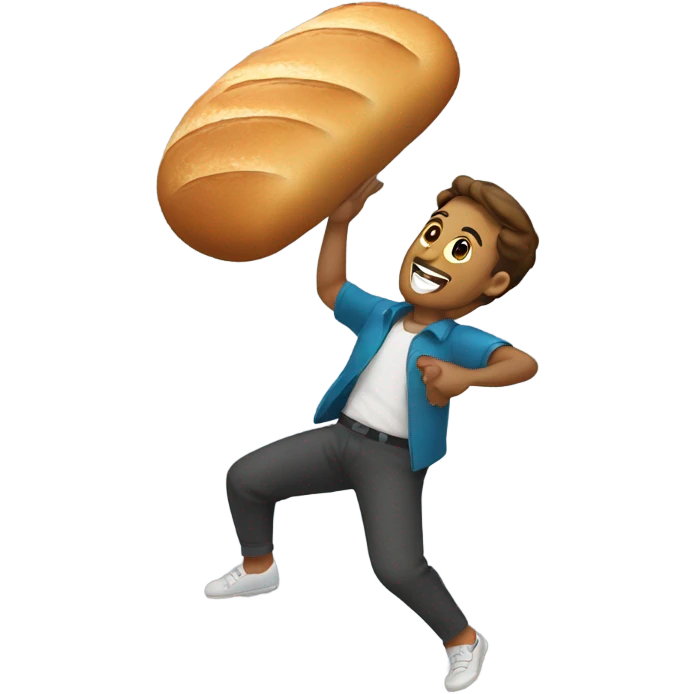 Throwing a bread roll emoji