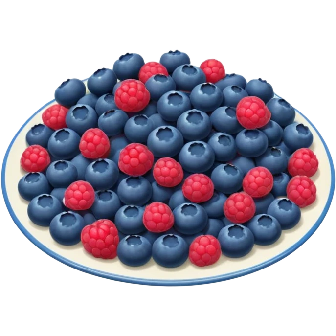 plate with blueberry and raspberry  emoji