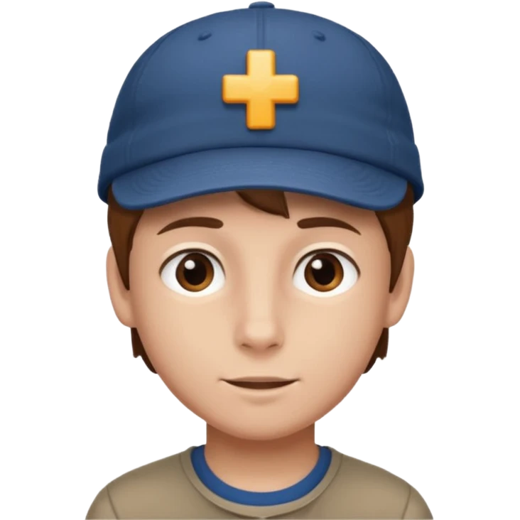 Un niño con gorra pelo castaño  emoji