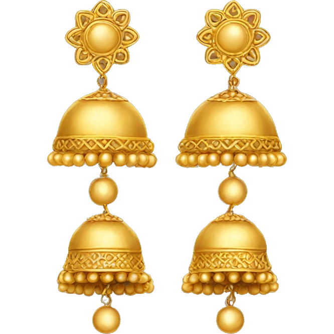 Gold jhumkas   emoji
