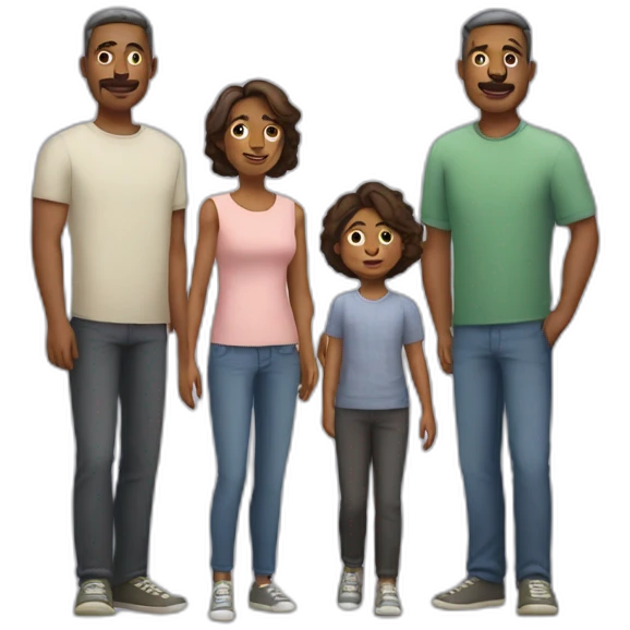 father, mother and two grown-up sons emoji