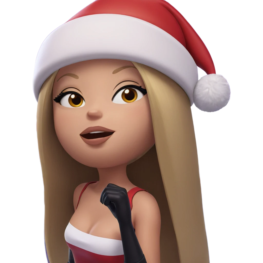 blonde girl in santa hat emoji