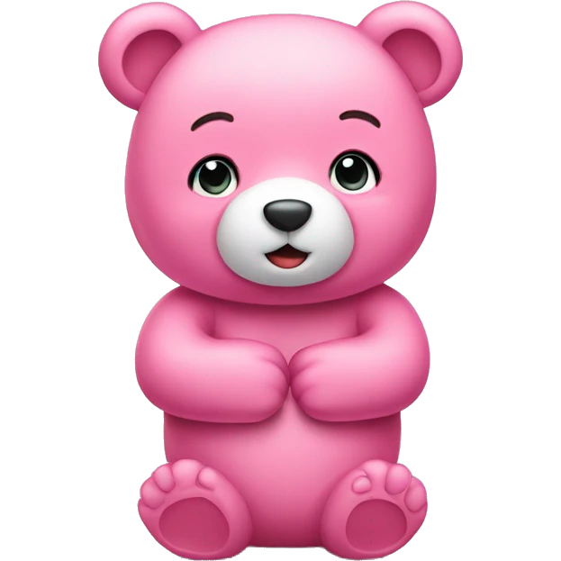 cute pink bear with hands held together close to chest  emoji