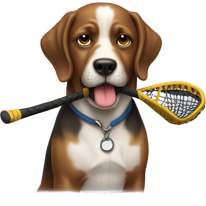 Dog with a lacrosse stick emoji