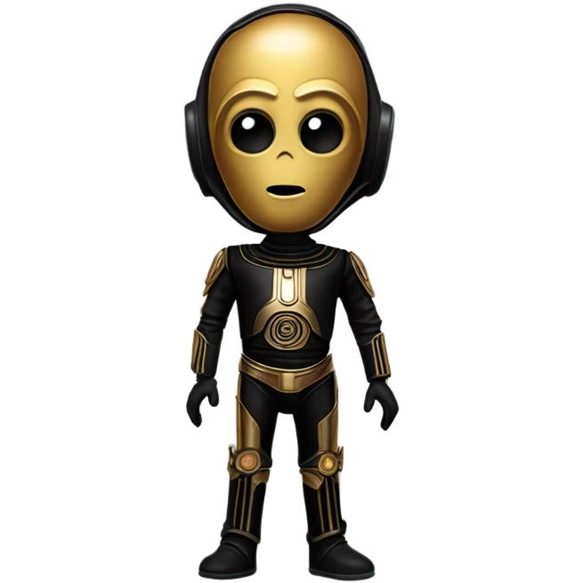  c3Po wearing Satan’s leather outfit walking emoji
