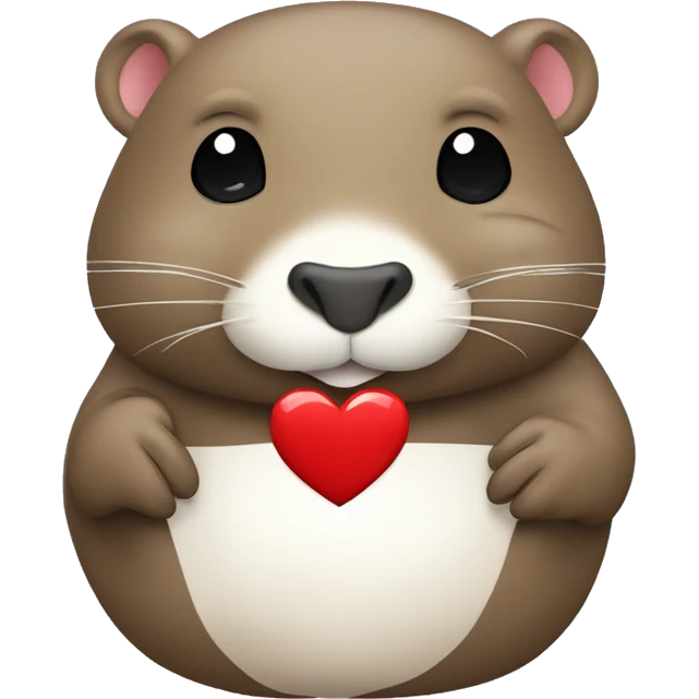 Cute Nutria animal haciendo un corazon patas emoji