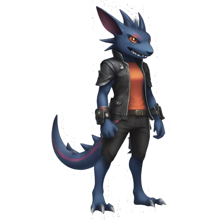 cool edgy colorful Dark-type nargacuga Pokémon full body emoji