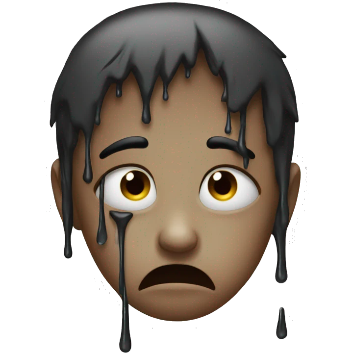 Crying emoji with black tears emoji