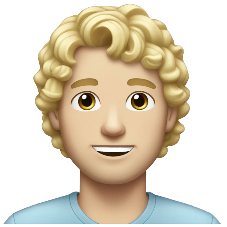 full body light curl blonde 30yo man blue eyed pale skin emoji