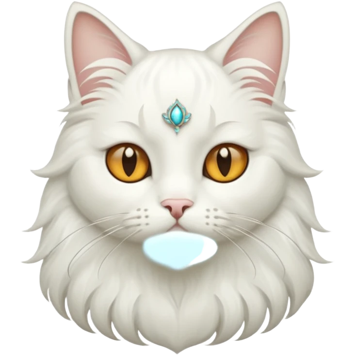 White Cat art nouveau emoji