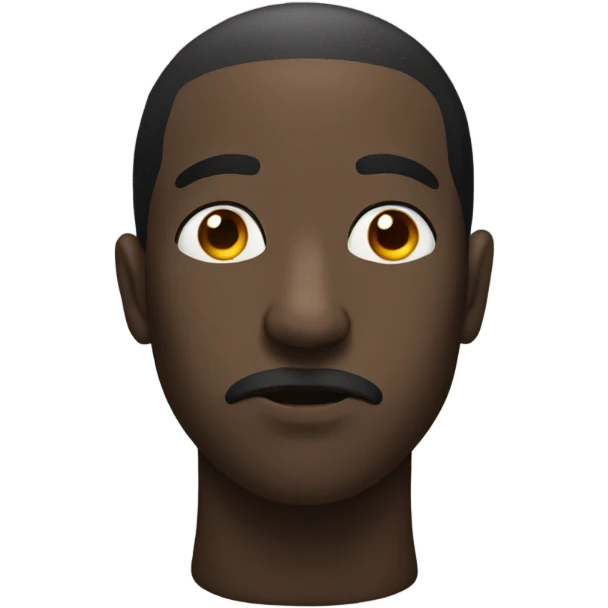 Black man large nose hold breath emoji
