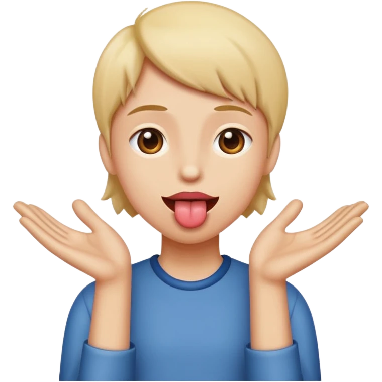 tongue out with hands to the side emoji