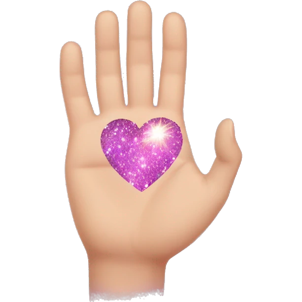 hand heart with sparkle emoji