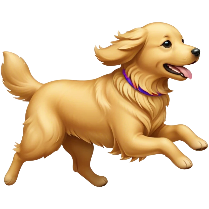 Golden retriever running fast emoji