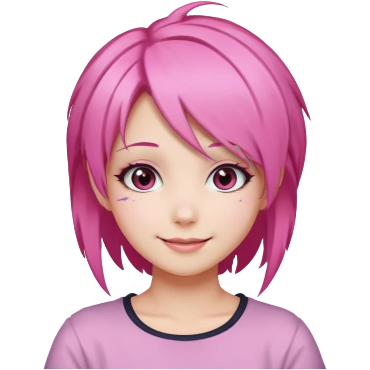 pink anime girl make up cute emoji