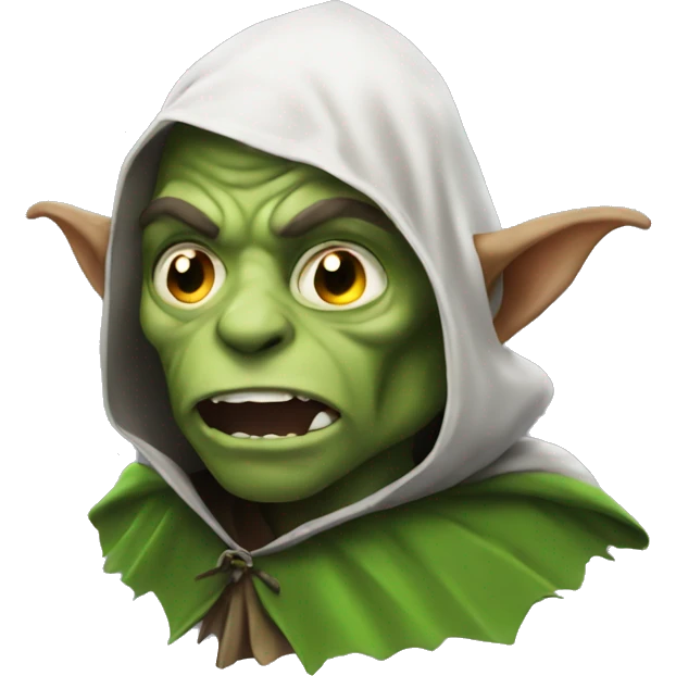 Goblins head wearing a cape emoji