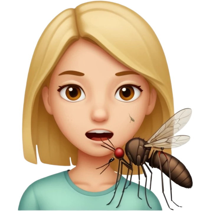 Mosquito that bites a human on the girl face emoji