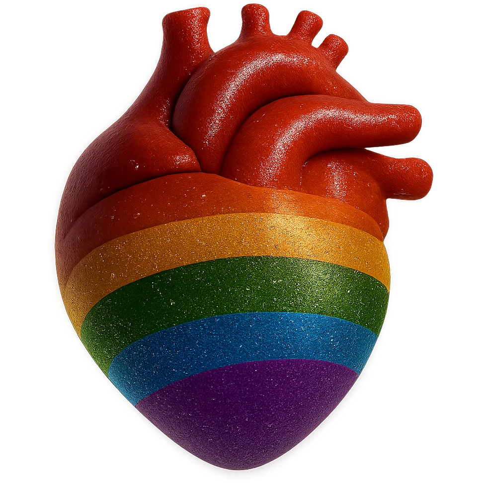 Add a soft glow effect around the 3D floating glitter pride heart in a photorealistic style. Keep the image with no background. emoji