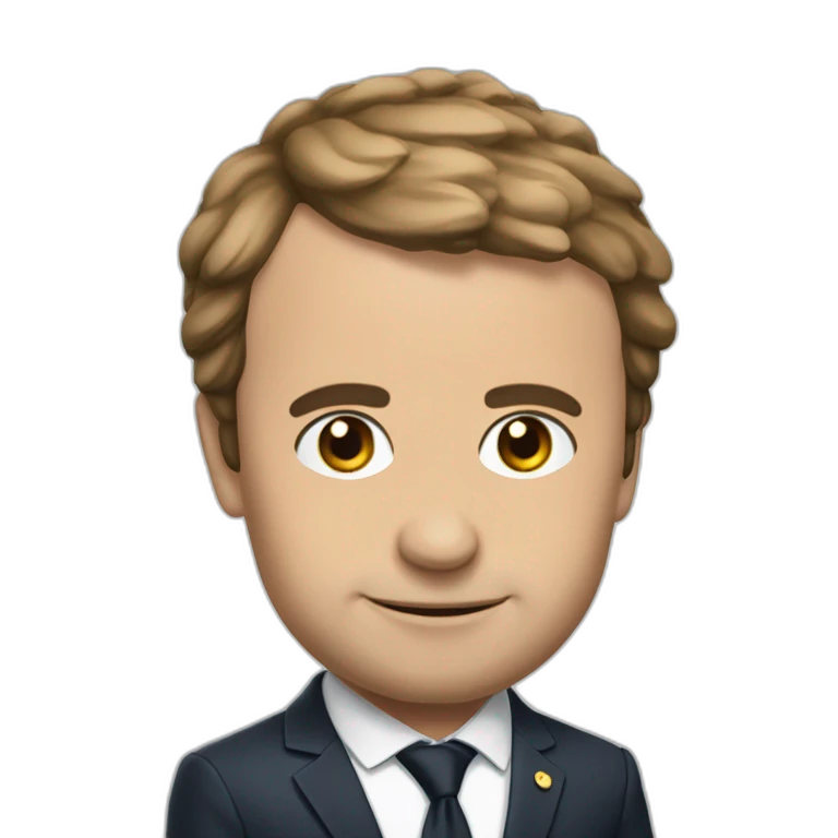 Macron avec un caca sur la tête emoji