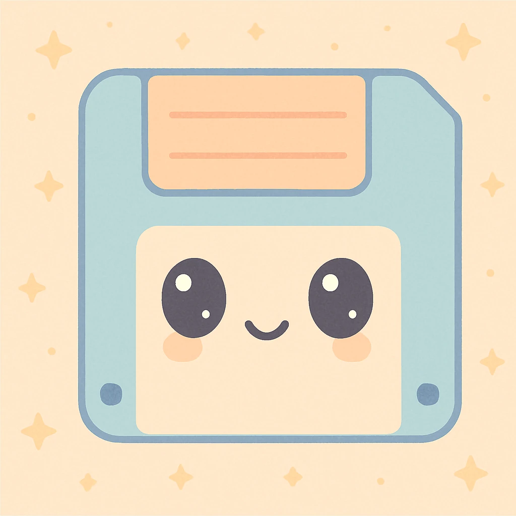 Floppy disk retro-tech aesthetic emoji