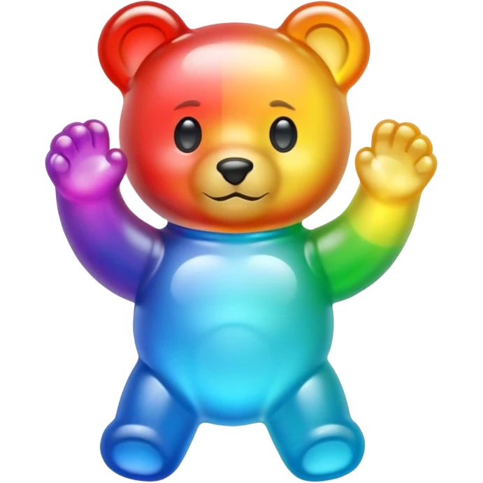 Rainbow Gummybear holding a discord server boost icon emoji