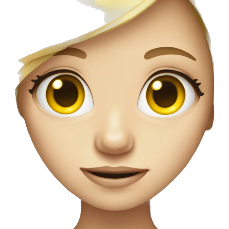 Blonde Girl with yellow teeth an big eyes emoji