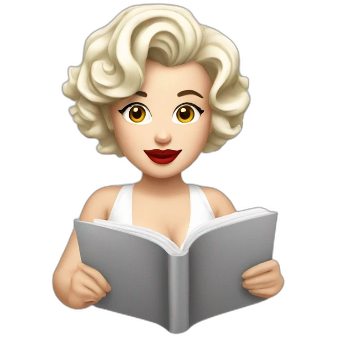 Marilyn monroe brunette using notebook emoji