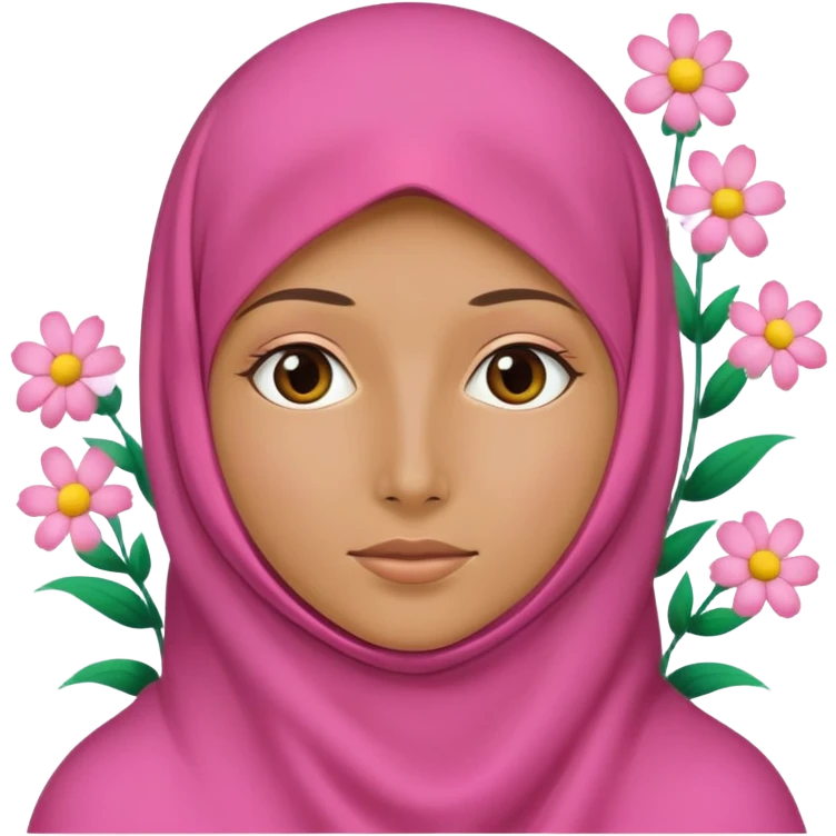 pink burka with flowers girl but with the face covered emoji