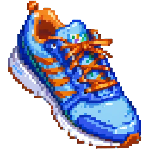 blue running shoe pointing right with 3D effect emoji