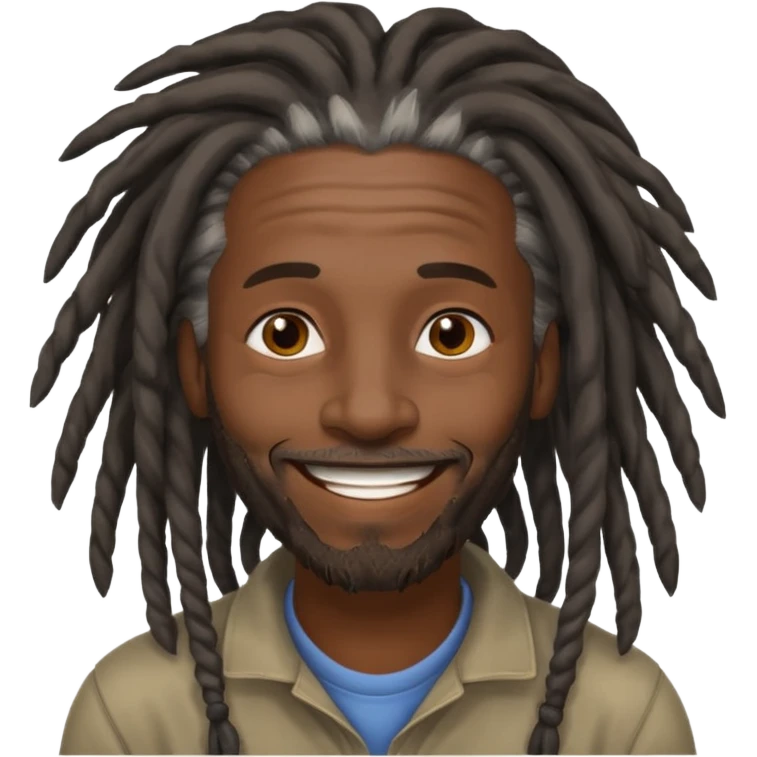 Homem negro de rasta grisalhos emoji