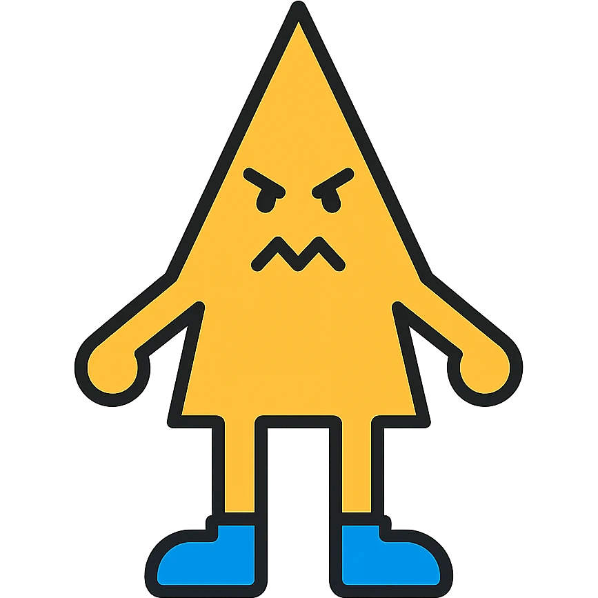 stylized sharp figure with blue shoes, clean lines, modern design emoji