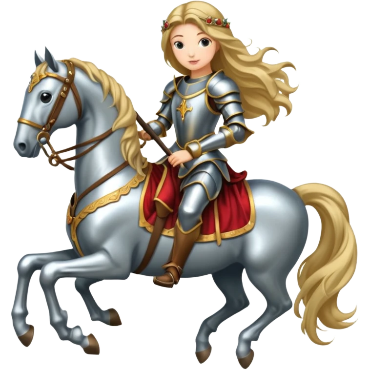 Renaissance princess knight on horse emoji