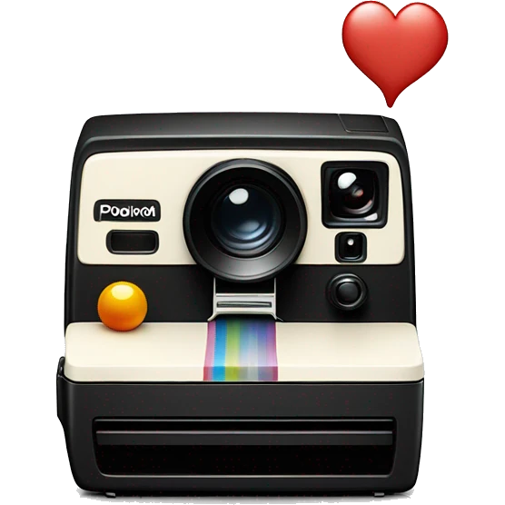 a polaroid camera printing a picture, just the object itself emoji