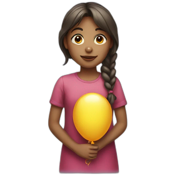girl holding ballon emoji