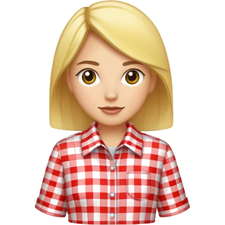 gingham shirt woman emoji