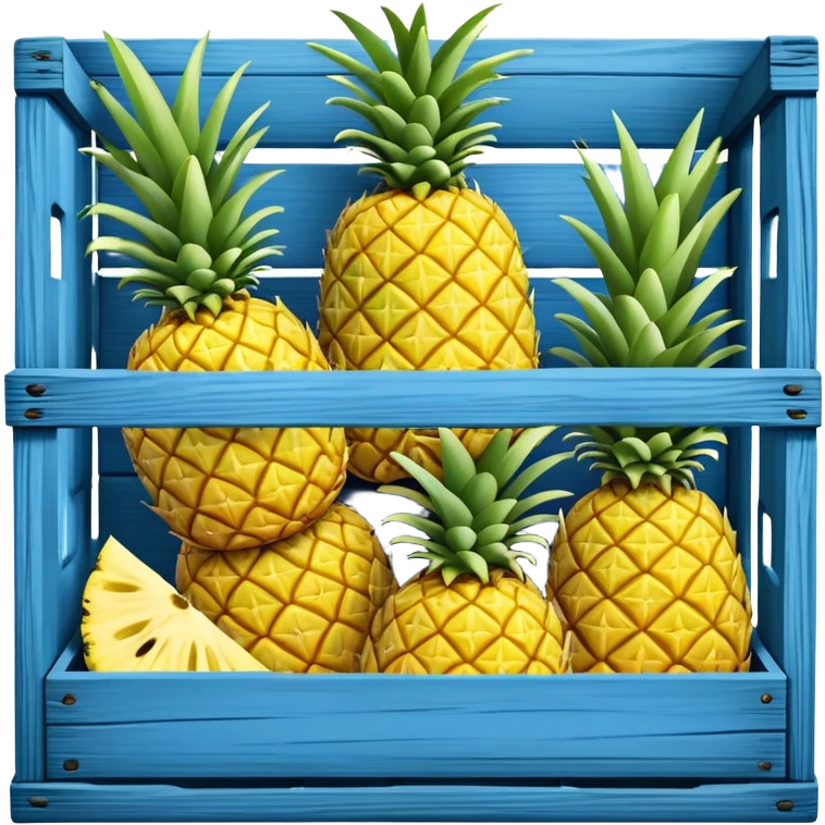 pineapples in a blue crate emoji