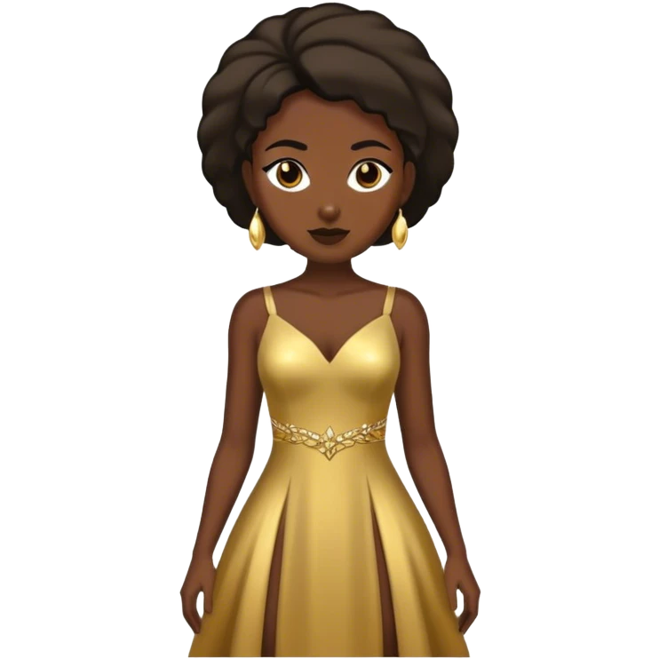 gold dress with black emoji