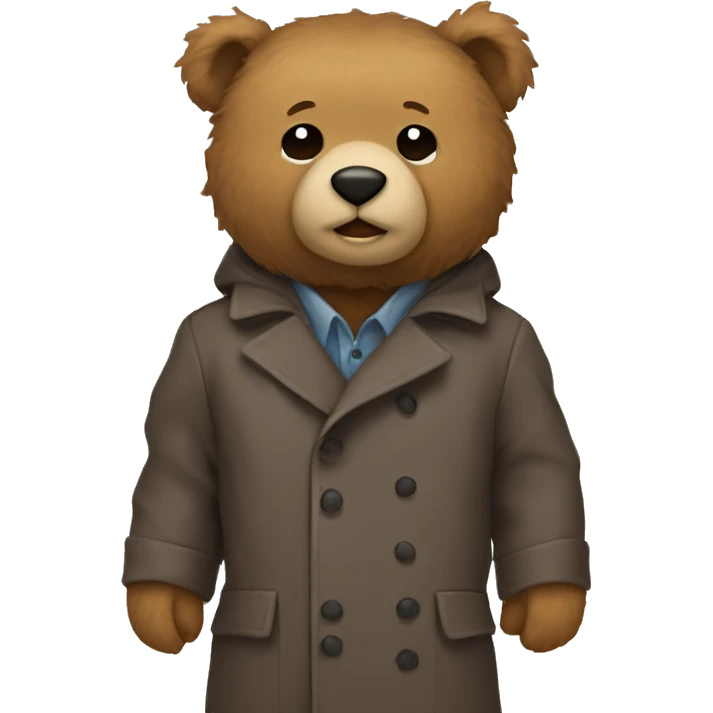 Teddy bear wearing coat emoji