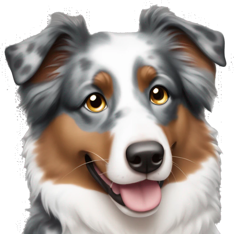 tri color australian shepherd with blue eyes and freckles on snout emoji