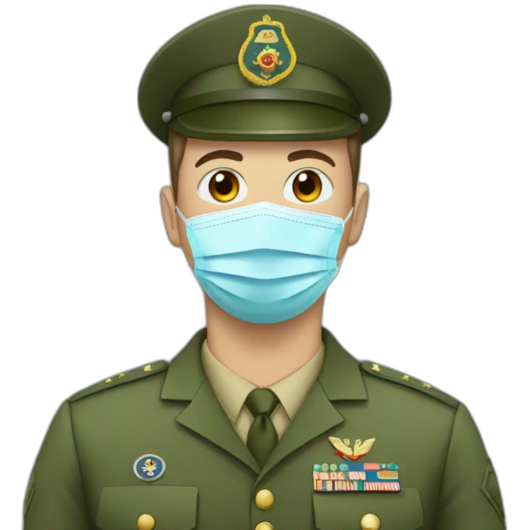 a military Head in a Medical masks emoji
