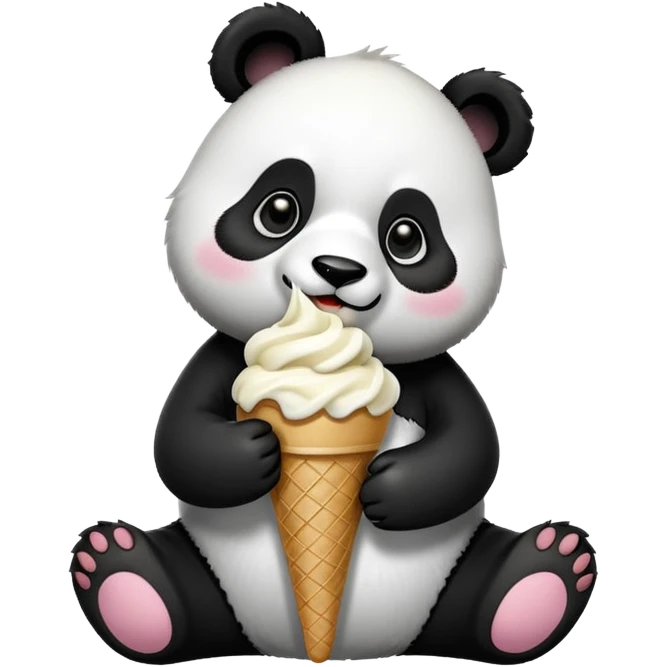 Panda eating ice cream emoji