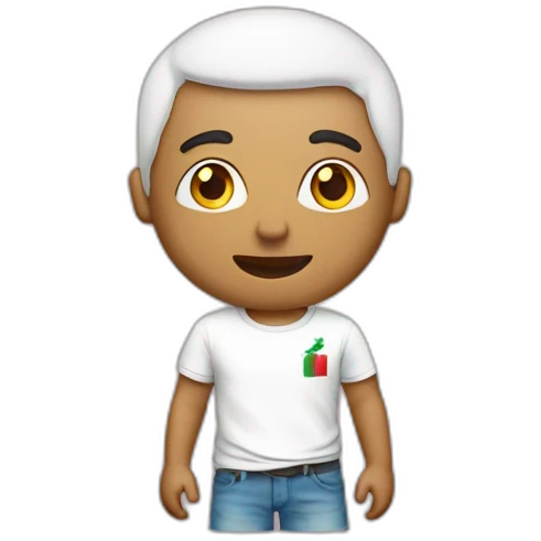 Homme blanc avec un t-shirt d’Algérie, rose emoji