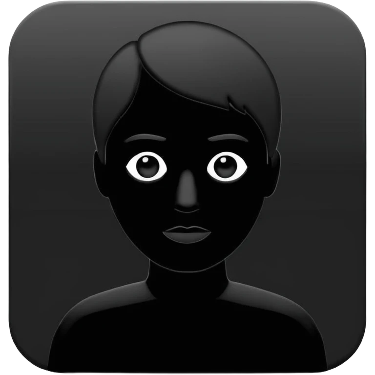 Minimalistic flat vector icon, iOS style, thin black outline on white background. Person silhouette. Black, completely monochrome, matte.  emoji