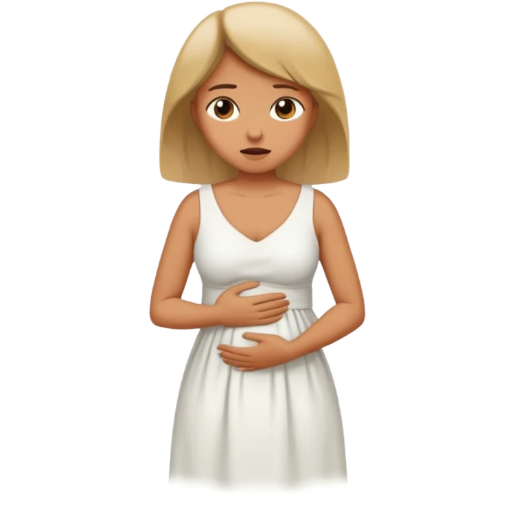 fait une femme qui se tient le ventre avec douleur emoji
