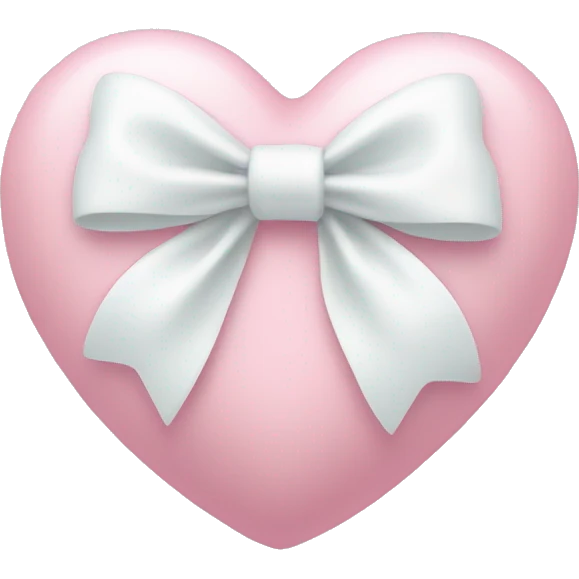Pastel pink heart with white bow emoji