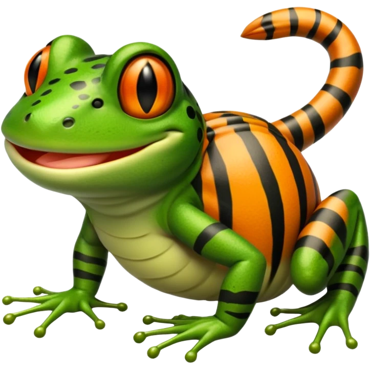 Frog with tiger body and scorpion tail emoji