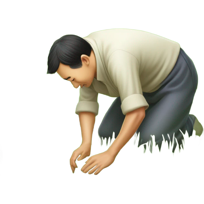 Chinese worker in rice field emoji